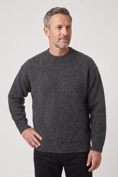 Men's Textured Crew Neck Jumper