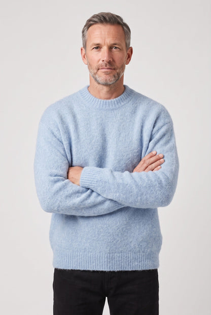 Men's Textured Crew Neck Jumper