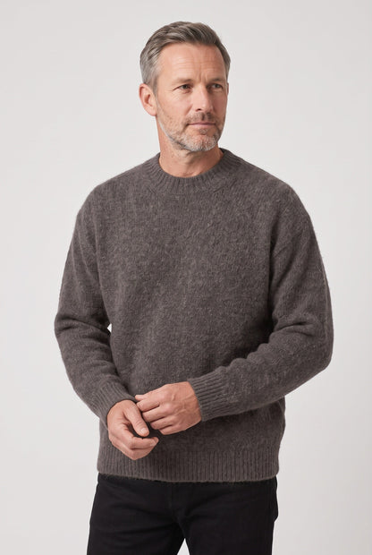 Men's Textured Crew Neck Jumper