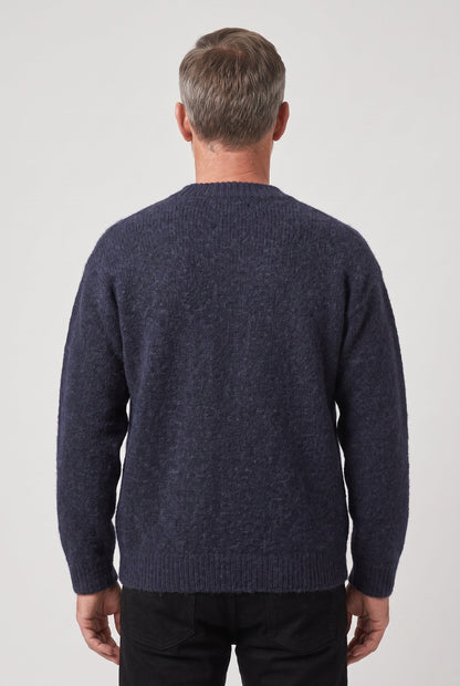 Men's Textured Crew Neck Jumper