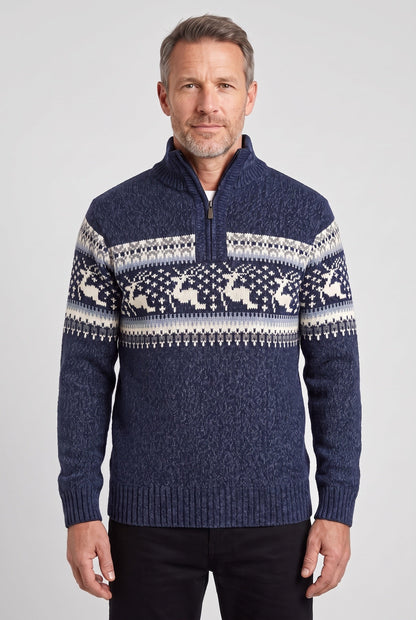 Men's Fair Isle Half-Zip Jumper