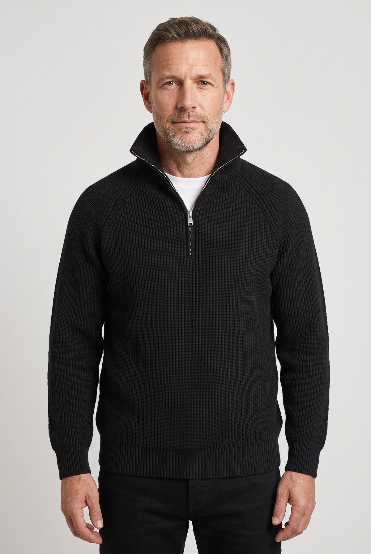 Men's Ribbed Quarter Zip Jumper