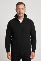 Men's Ribbed Quarter Zip Jumper