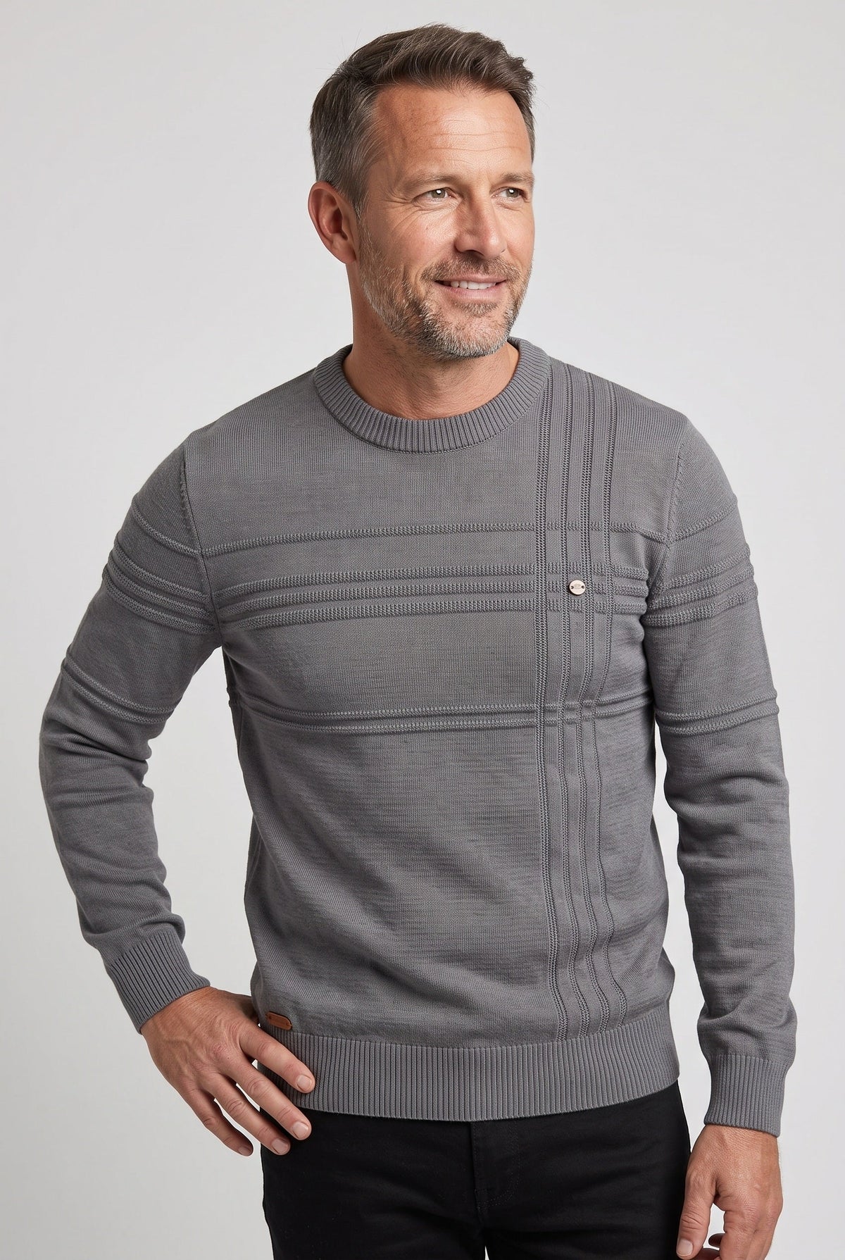 Men's Striped Crew Neck Jumper