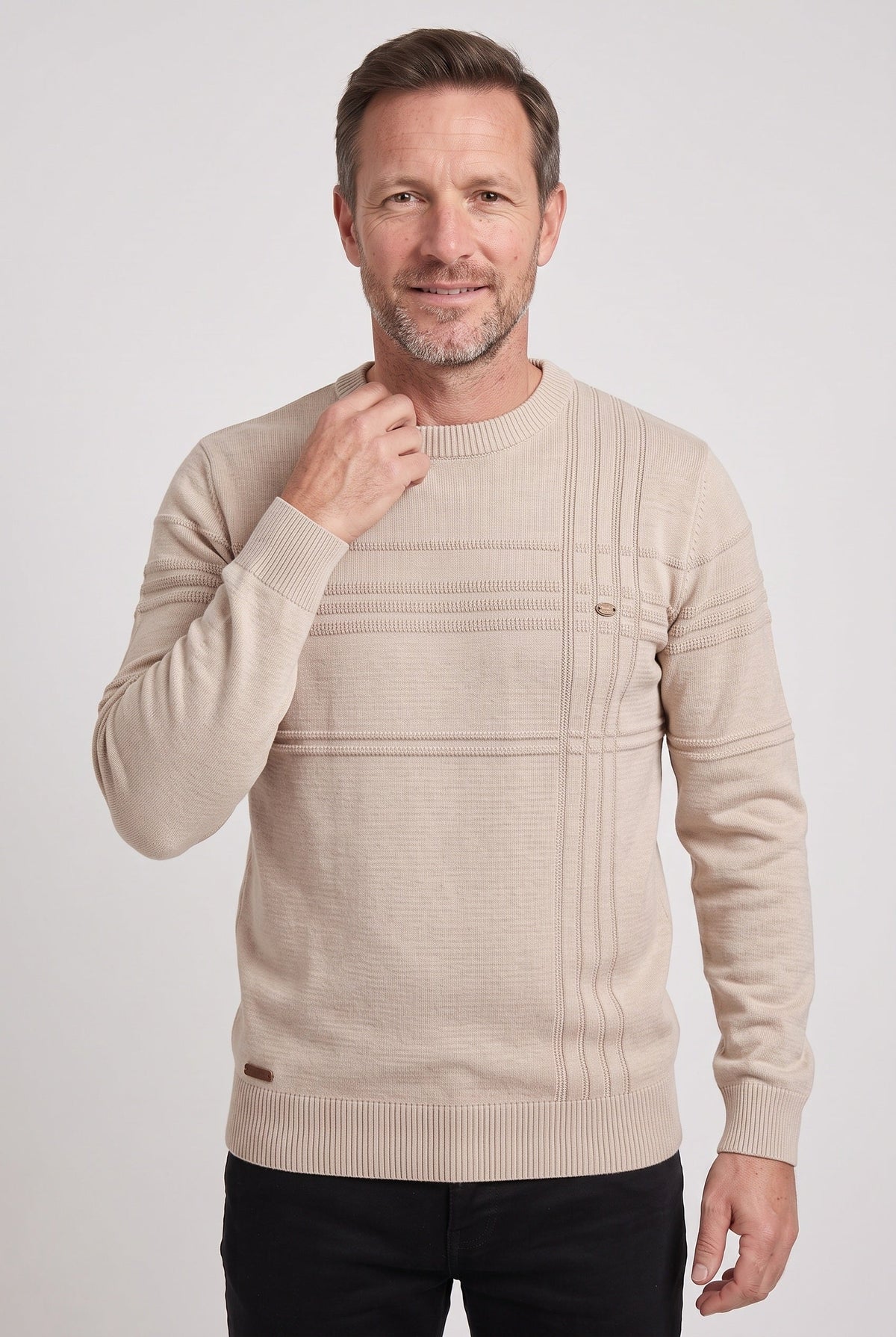 Men's Striped Crew Neck Jumper