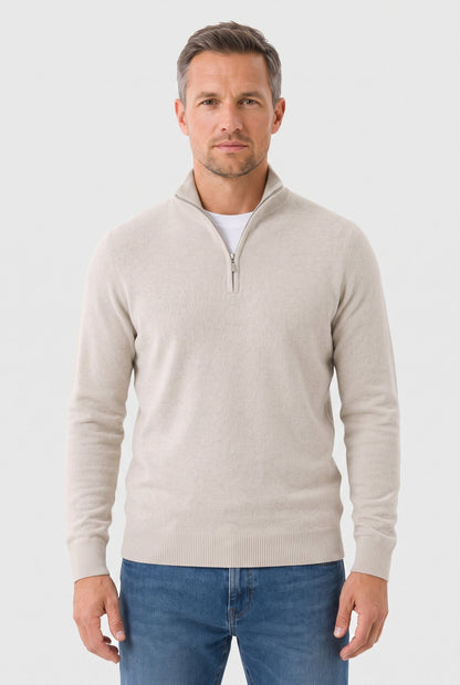 Men's Zip Funnel Neck Jumper