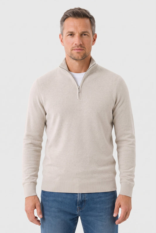 Men's Zip Funnel Neck Jumper