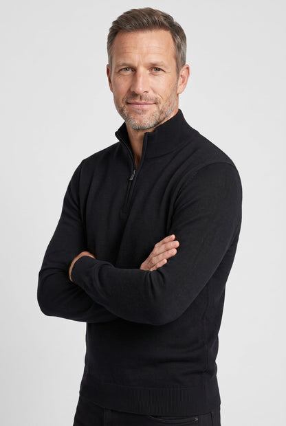 Men's Zip Funnel Neck Jumper