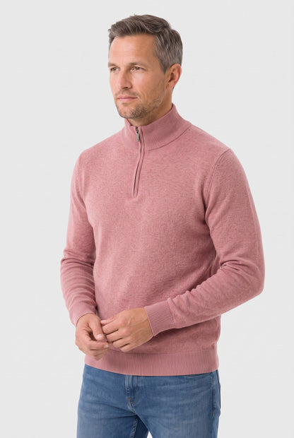 Men's Zip Funnel Neck Jumper