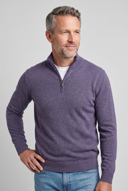 Men's Zip Funnel Neck Jumper