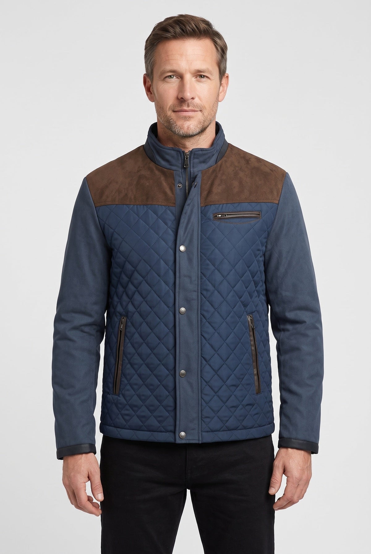 Men's Quilted Stand Collar Jacket