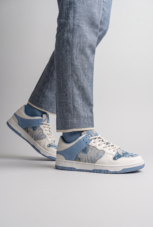 Men's Blue Printed Casual Trainers