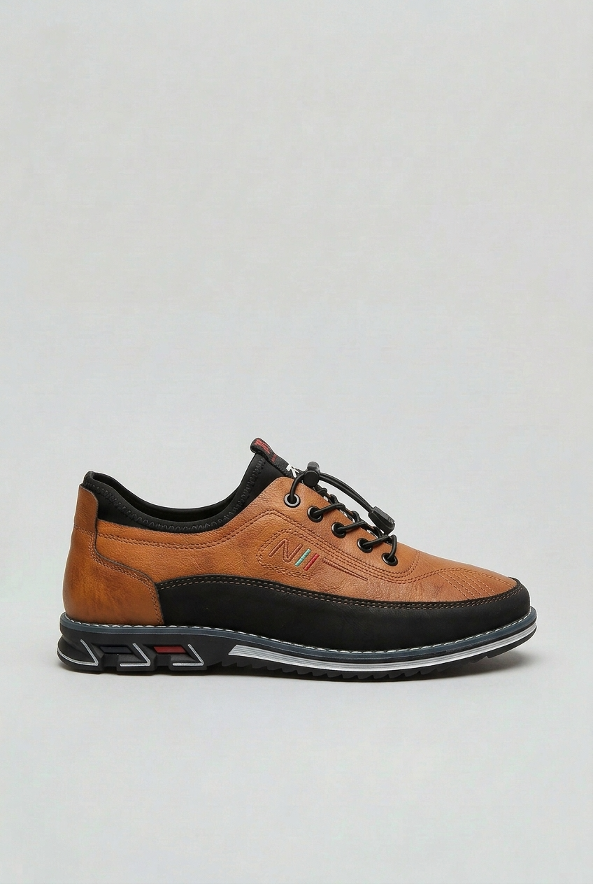 Men's Leather-Look Casual Trainers