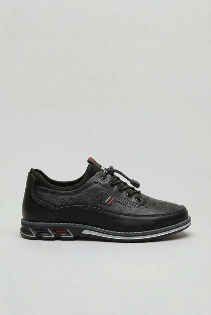 Men's Leather-Look Casual Trainers