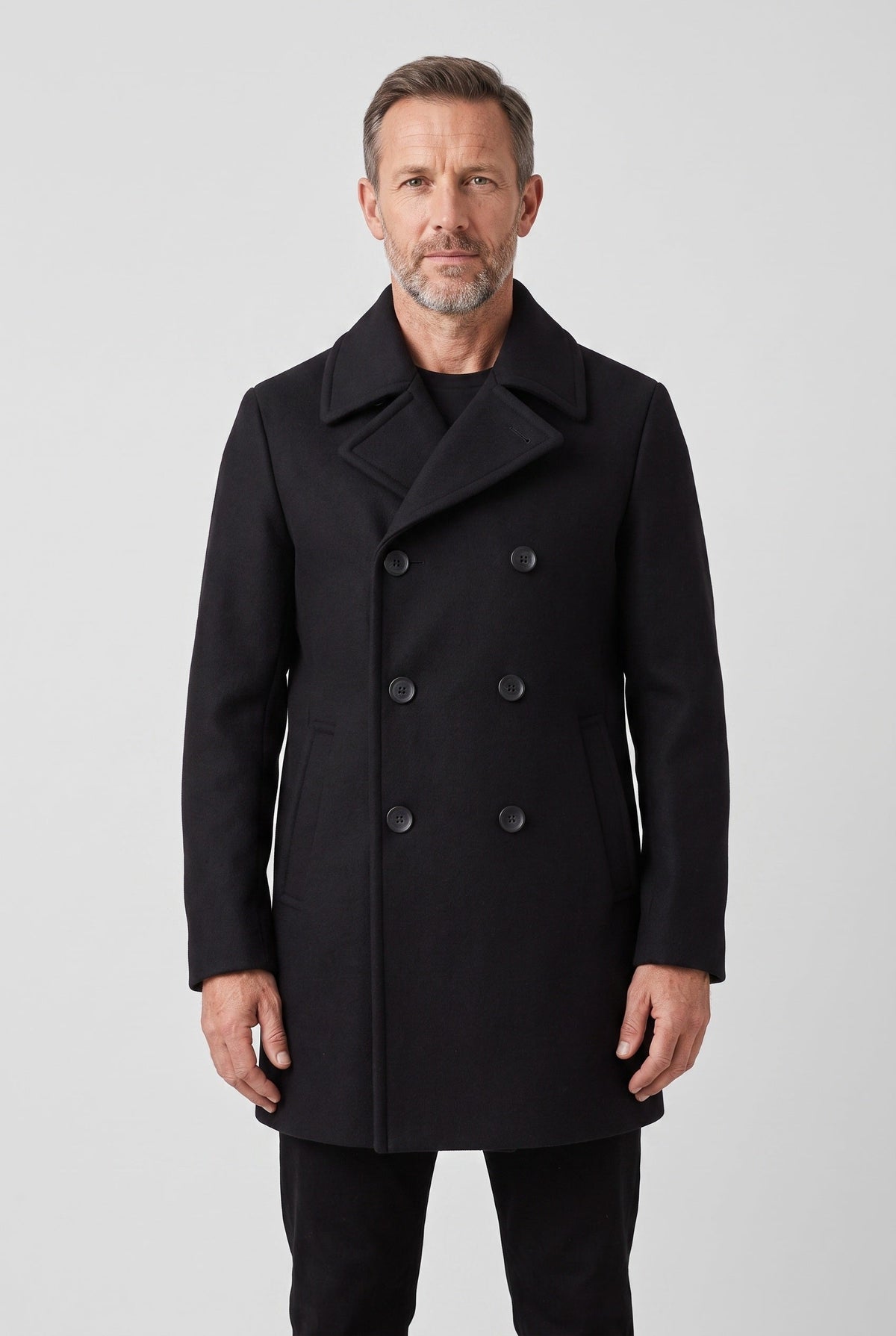Men's Double Breasted Peacoat Jacket