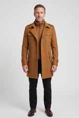 Men's Tailored Funnel Neck Coat