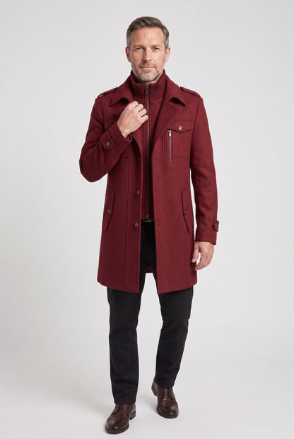 Men's Tailored Funnel Neck Coat