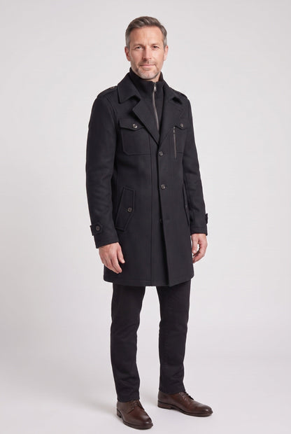 Men's Tailored Funnel Neck Coat
