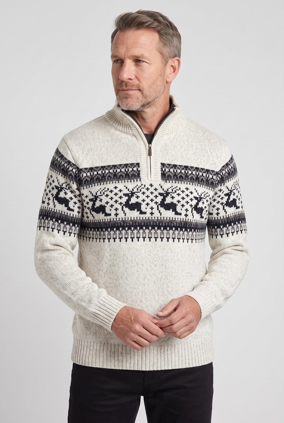 Men's Fair Isle Half-Zip Jumper