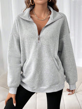 Women's Oversized Half Zip Sweatshirt