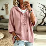 Women's Oversized Lace Up Hoodie