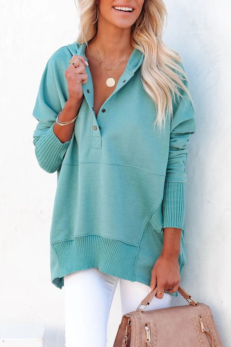 Women's Oversized Snap Placket Hoodie