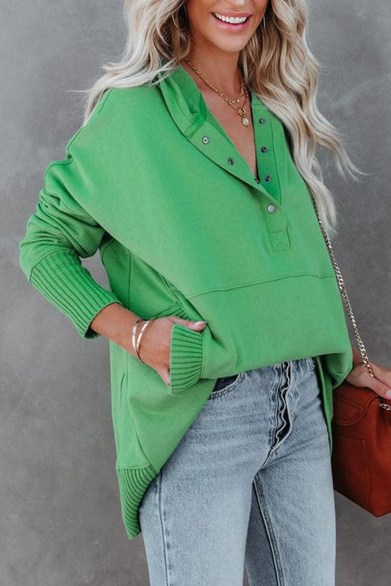 Women's Oversized Snap Placket Hoodie