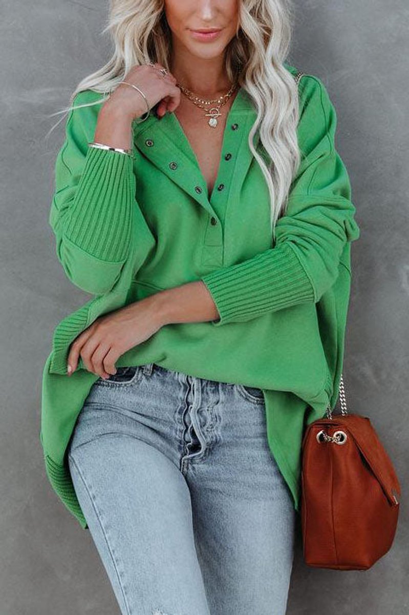 Women's Oversized Snap Placket Hoodie