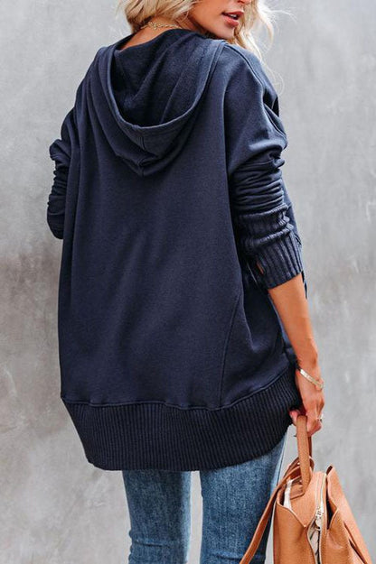 Women's Oversized Snap Placket Hoodie