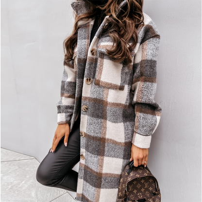 Women's Oversized Plaid Shacket Jacket