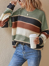 Women's Striped Colour Block Jumper
