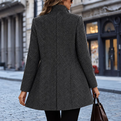 Women's Herringbone Open Front Coat