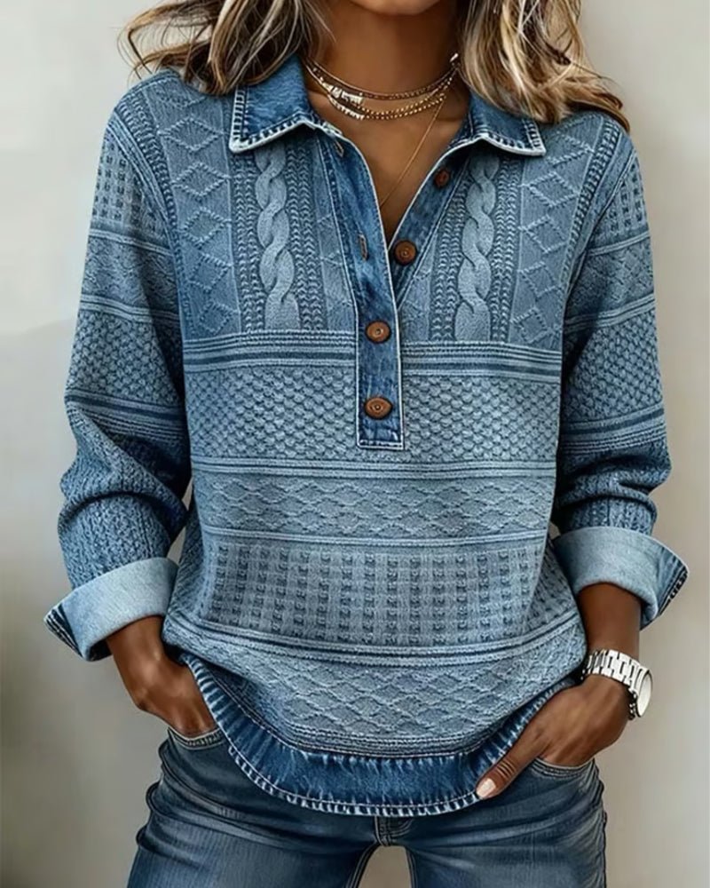 Women's Cable Knit Collared Jumper