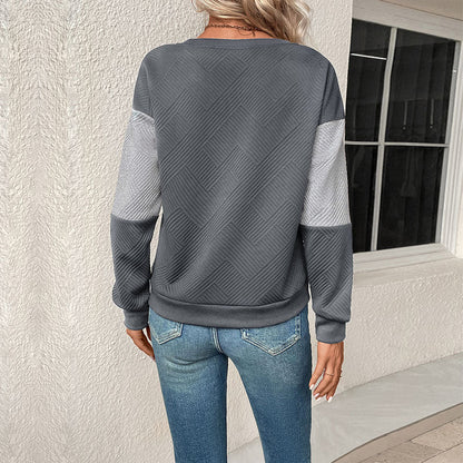 Women's Colour Block Check Sweatshirt