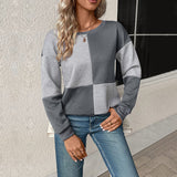 Women's Colour Block Check Sweatshirt