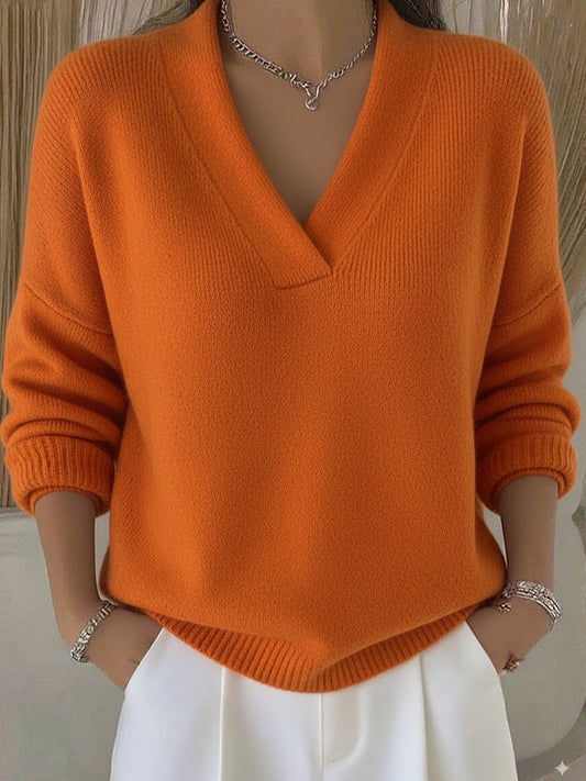 Women's Deep V-Neck Knit Jumper