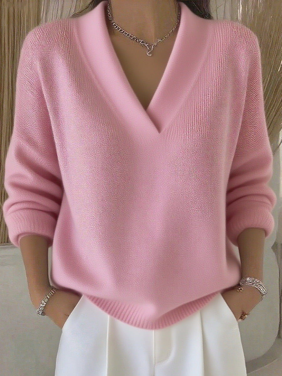 Women's Deep V-Neck Knit Jumper