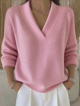 Women's Deep V-Neck Knit Jumper