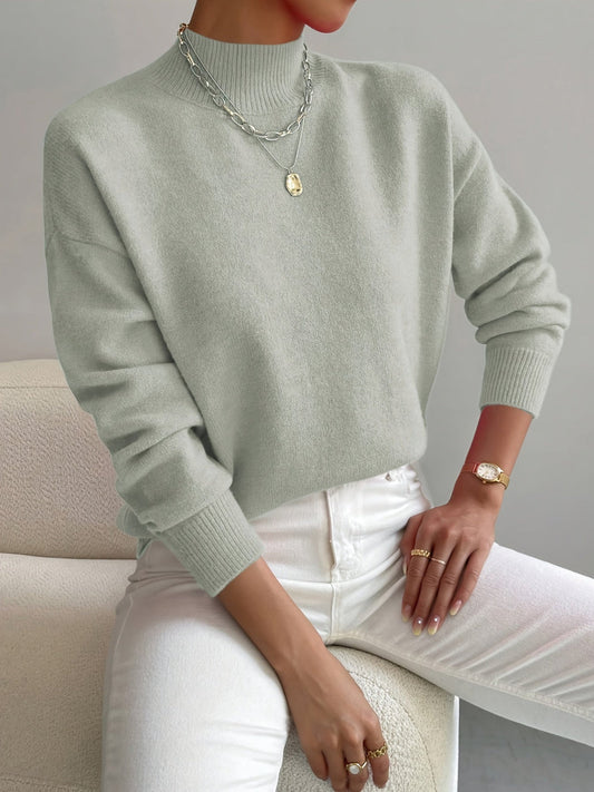 Women's Relaxed Mock Neck Jumper