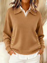 Women's Knit Polo Collar Jumper