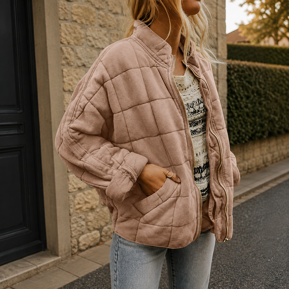 Women's Relaxed Quilted Casual Jacket