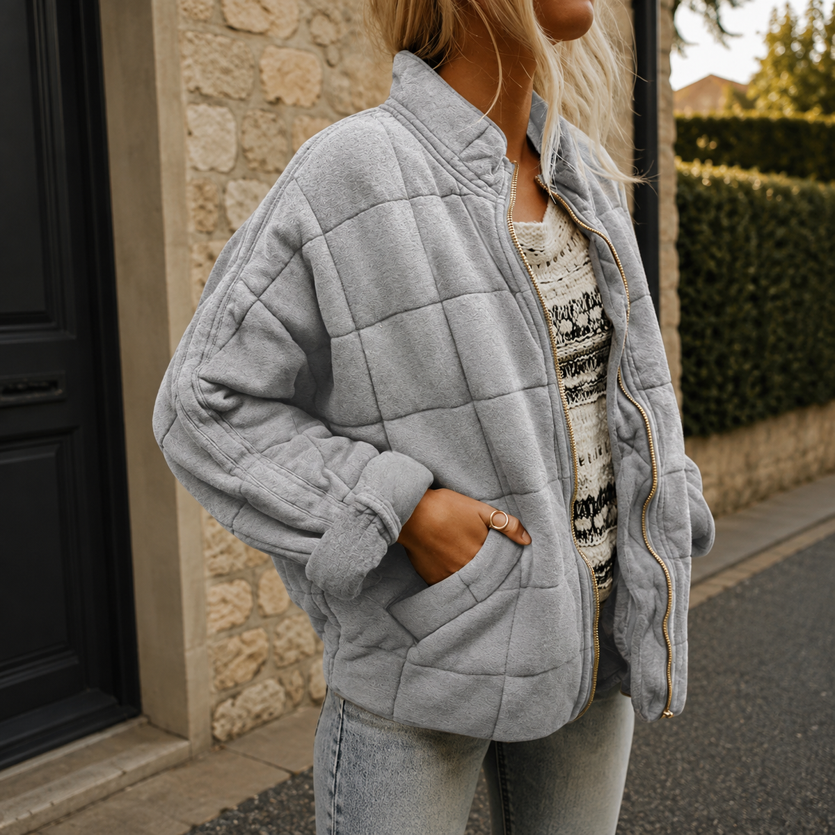 Women's Relaxed Quilted Casual Jacket