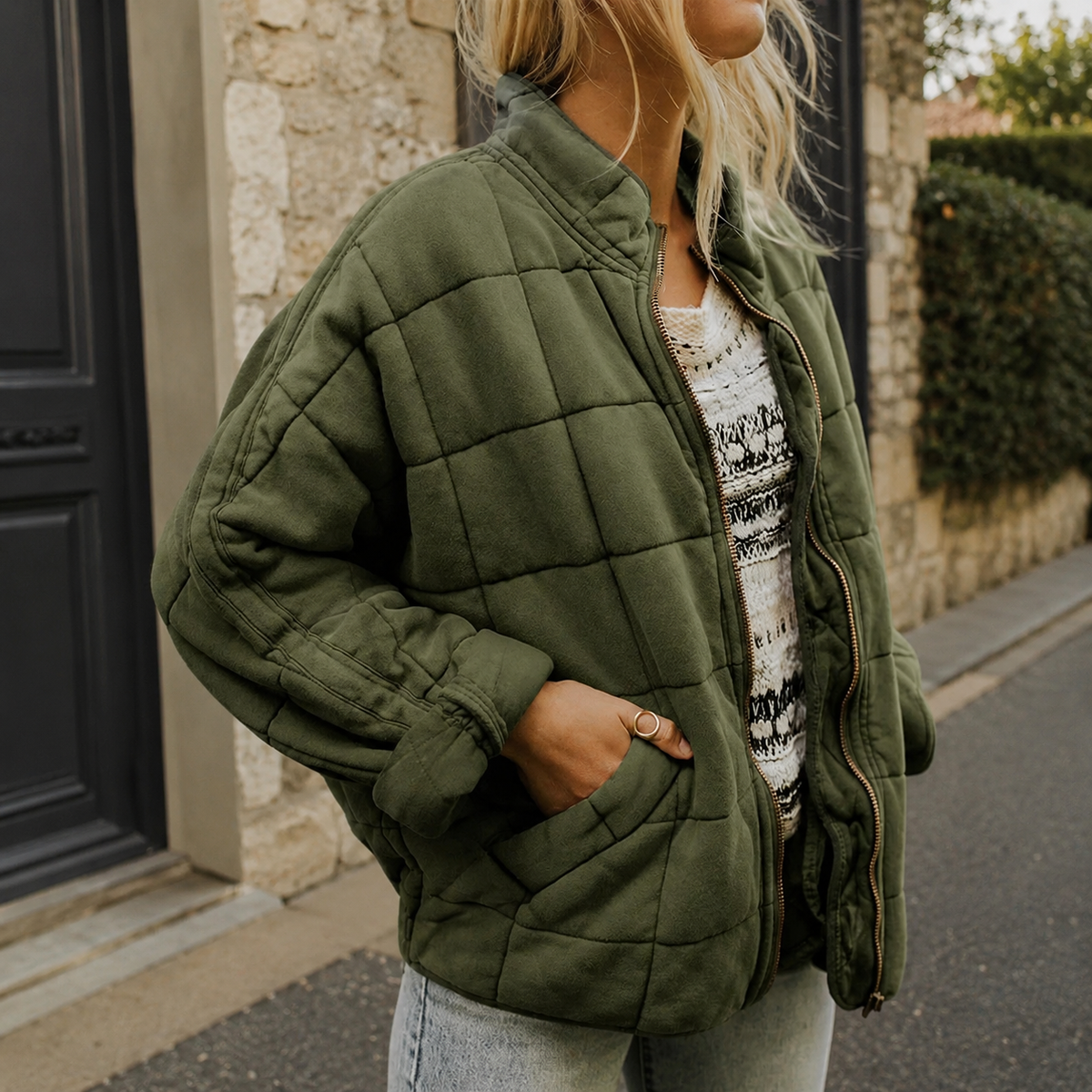 Women's Relaxed Quilted Casual Jacket
