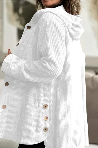Women's Hooded Corduroy Casual Jacket