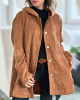 Women's Hooded Corduroy Casual Jacket