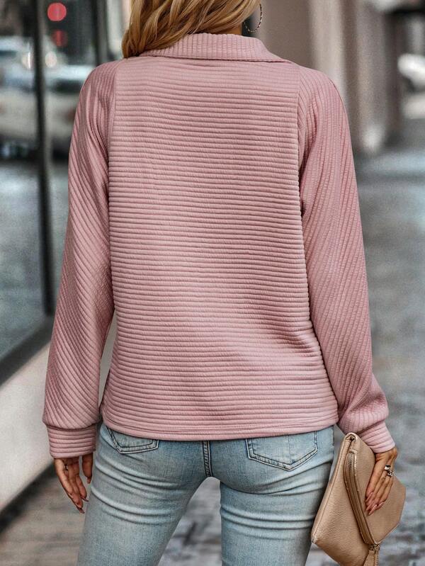 Women's Half Zip Ribbed Sweatshirt