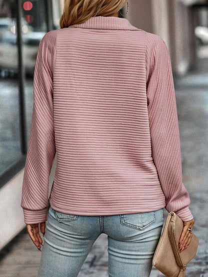 Women's Half Zip Ribbed Sweatshirt