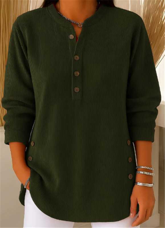 Women's Ribbed Henley Tunic Top