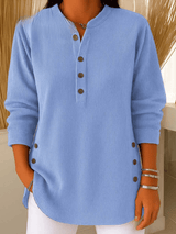 Women's Ribbed Henley Tunic Top
