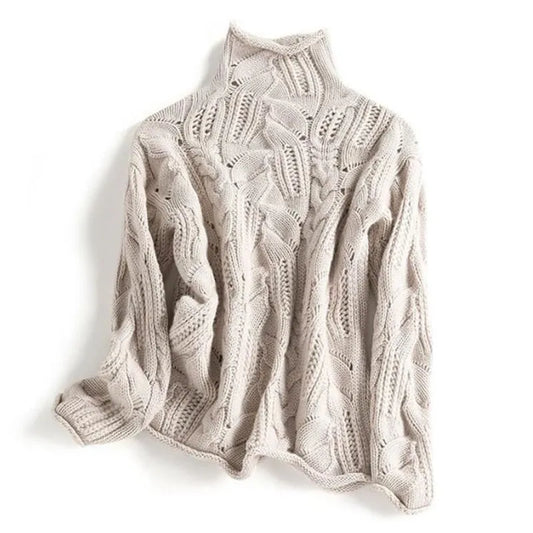 Women's Turtleneck Cable Knit Jumper